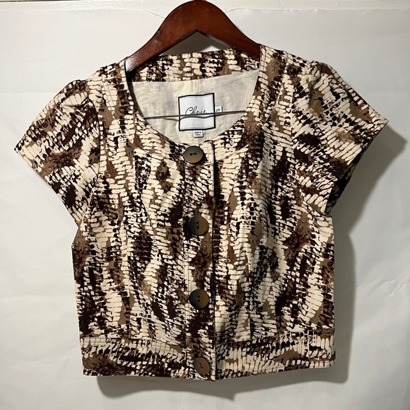 Tops - Snake print buttoned Chaus blouse